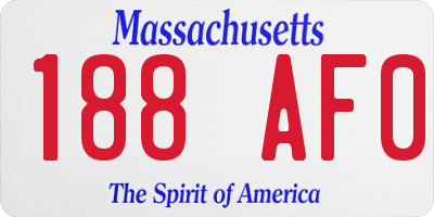 MA license plate 188AF0
