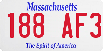 MA license plate 188AF3