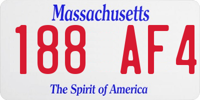 MA license plate 188AF4