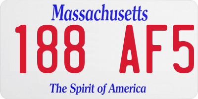 MA license plate 188AF5