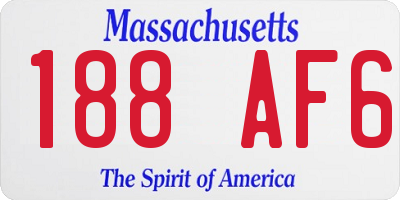 MA license plate 188AF6