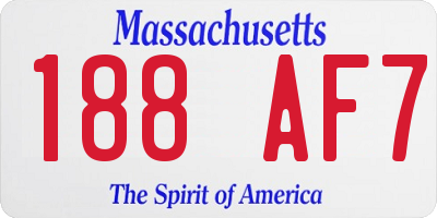 MA license plate 188AF7