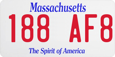 MA license plate 188AF8