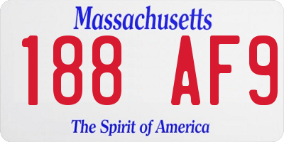 MA license plate 188AF9