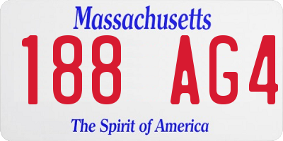 MA license plate 188AG4