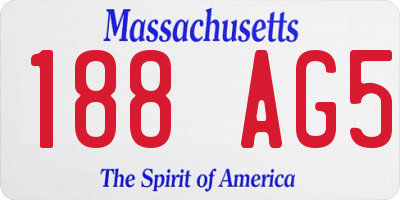 MA license plate 188AG5