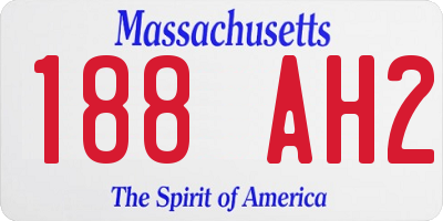 MA license plate 188AH2