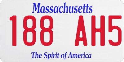 MA license plate 188AH5