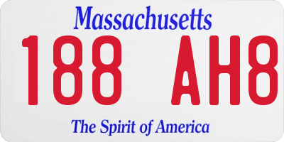 MA license plate 188AH8