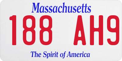MA license plate 188AH9