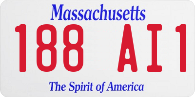 MA license plate 188AI1