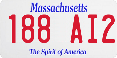 MA license plate 188AI2