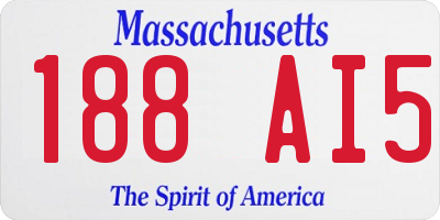 MA license plate 188AI5