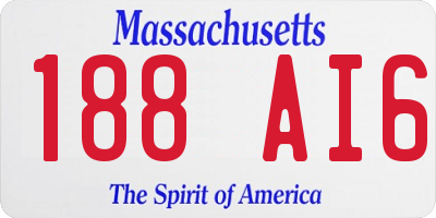 MA license plate 188AI6