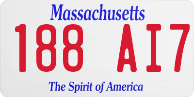 MA license plate 188AI7