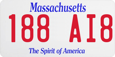 MA license plate 188AI8