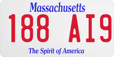 MA license plate 188AI9