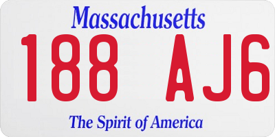 MA license plate 188AJ6