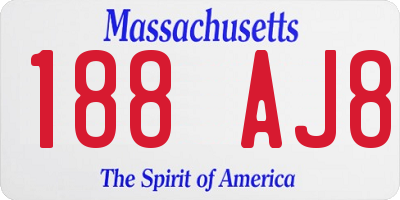 MA license plate 188AJ8