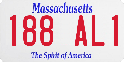 MA license plate 188AL1