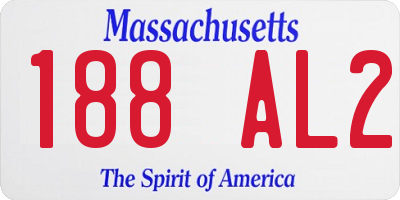 MA license plate 188AL2