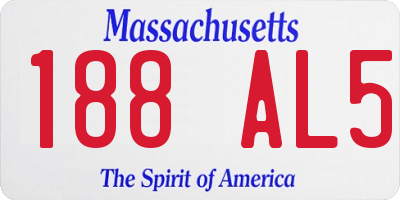 MA license plate 188AL5