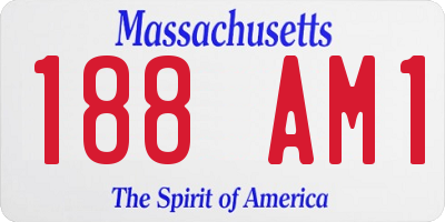 MA license plate 188AM1