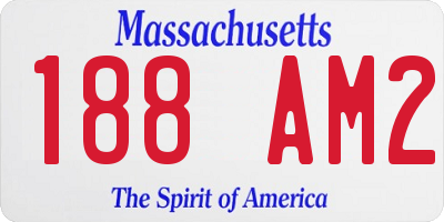 MA license plate 188AM2