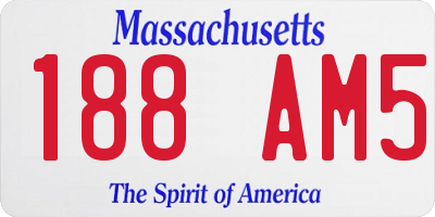 MA license plate 188AM5