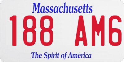 MA license plate 188AM6