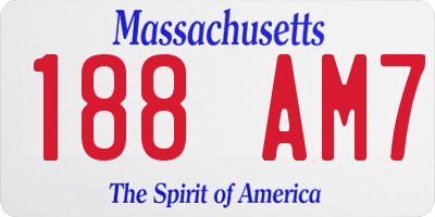 MA license plate 188AM7
