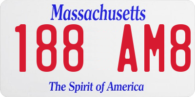 MA license plate 188AM8