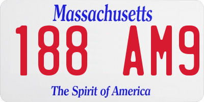 MA license plate 188AM9
