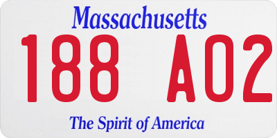 MA license plate 188AO2