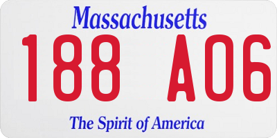 MA license plate 188AO6