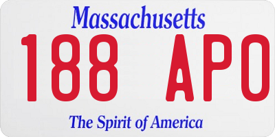 MA license plate 188AP0