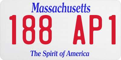 MA license plate 188AP1