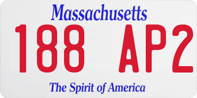 MA license plate 188AP2