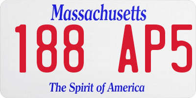 MA license plate 188AP5