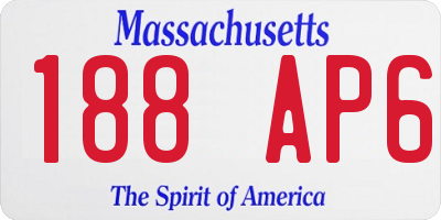 MA license plate 188AP6