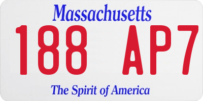 MA license plate 188AP7