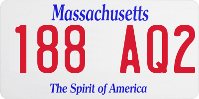 MA license plate 188AQ2