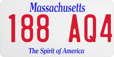 MA license plate 188AQ4