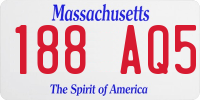 MA license plate 188AQ5