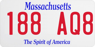 MA license plate 188AQ8