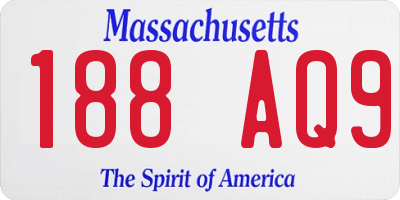 MA license plate 188AQ9