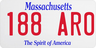 MA license plate 188AR0