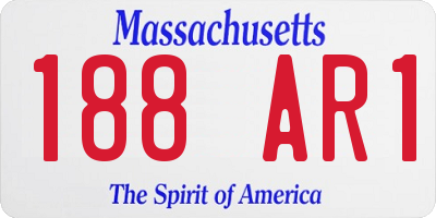 MA license plate 188AR1