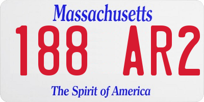 MA license plate 188AR2