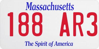 MA license plate 188AR3